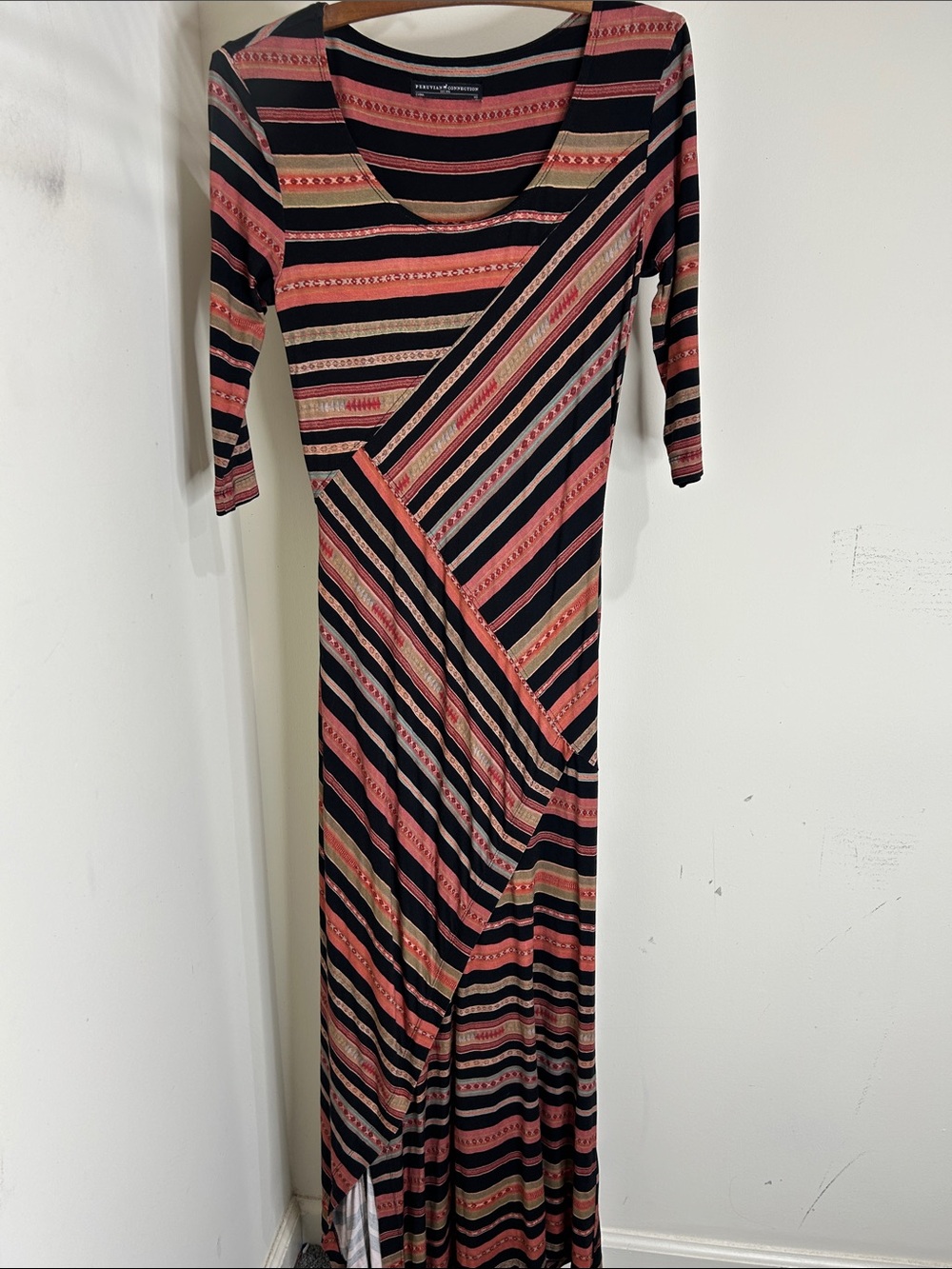 PERUVIAN CONNECTION Monserrato Colorful Maxi Stretch Jersey Size XS - Picture 16 of 16